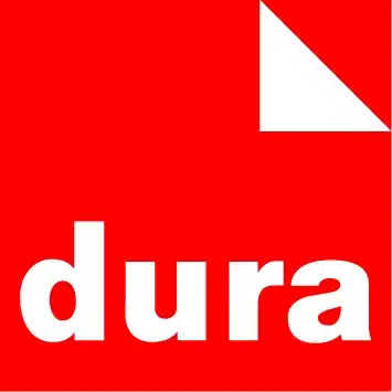 Logo von Dura Tewppichboden in rot und weiss.