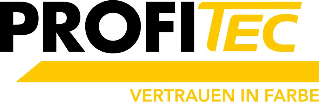 Logo von ProfiTec Farben in scharz und gelb.