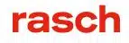 das Logo von Rasch-Tapeten in Rot.